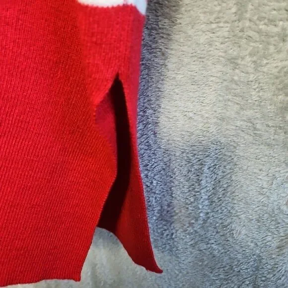 Lucia Women's Sz Med Red White Tunic Sweater Nautical embroidery embellished - Picture 9 of 12